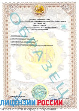 Образец сертификата соответствия (приложение) Тосно Сертификат ISO 14001